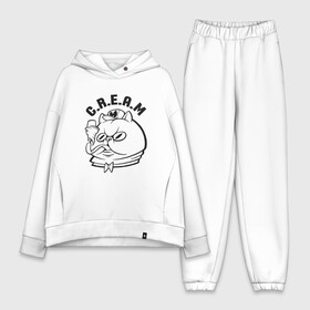 Женский костюм хлопок Oversize с принтом Wu Tang Cat в городе Новоалтайск,  |  | animal | cat | cream | cute | hip hop | kitty | meow | rap | wu tang | wu tang clan | друг | животные | киска | китти | кот | котенок | котик | кошечка | кошка | лев | леопард | милый | мур | мяу | пантера | питомец | рысь | рэп | тигр | улыбка