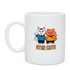 Кружка с принтом Star Cats в городе Новоалтайск, керамика | объем — 330 мл, диаметр — 80 мм. Принт наносится на бока кружки, можно сделать два разных изображения | animal | cat | cute | kitty | meow | друг | животные | киска | китти | кот | котенок | котик | кошечка | кошка | лев | леопард | милый | мур | мяу | пантера | питомец | рысь | тигр | улыбка