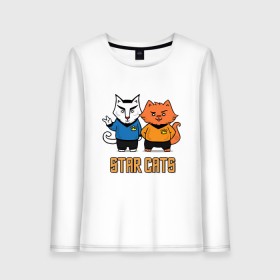 Женский лонгслив хлопок с принтом Star Cats в городе Новоалтайск, 100% хлопок |  | animal | cat | cute | kitty | meow | друг | животные | киска | китти | кот | котенок | котик | кошечка | кошка | лев | леопард | милый | мур | мяу | пантера | питомец | рысь | тигр | улыбка
