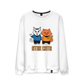 Мужской свитшот хлопок с принтом Star Cats в городе Новоалтайск, 100% хлопок |  | animal | cat | cute | kitty | meow | друг | животные | киска | китти | кот | котенок | котик | кошечка | кошка | лев | леопард | милый | мур | мяу | пантера | питомец | рысь | тигр | улыбка