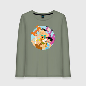 Женский лонгслив хлопок с принтом Flintstones в городе Новоалтайск, 100% хлопок |  | bamm bamm rubble | barney rubble | bedrock | betty rubble | dino | flintstones | fred flintstone | hoppy | pebbles | stone age | vdgerir | wilma | флинстоун | флинтстоун