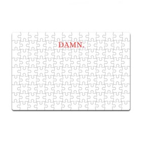 Пазл магнитный 126 элементов с принтом damn merch в городе Новоалтайск, полимерный материал с магнитным слоем | 126 деталей, размер изделия —  180*270 мм | aftermath | damn | dawg | hip | hip hop | hop | interscope | kendrick | kendrick lamar | kid | lamar | official video | rap | rap hip hop | records | tde | top