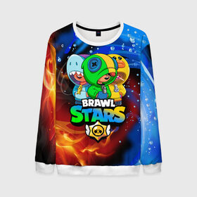 Мужской свитшот 3D с принтом BRAWL STARS LEON SKINS в городе Новоалтайск, 100% полиэстер с мягким внутренним слоем | круглый вырез горловины, мягкая резинка на манжетах и поясе, свободная посадка по фигуре | bibi | brawl stars | coach mike | crow | leon | leon shark | max | mecha crow | mr.p | phoenix | sally leon | spike | sprout | unicorn | virus 8 bit | werewolf | ворон | оборотень | пингвин