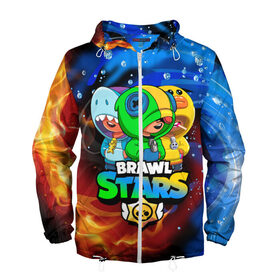 Мужская ветровка 3D с принтом BRAWL STARS LEON SKINS в городе Новоалтайск, 100% полиэстер | подол и капюшон оформлены резинкой с фиксаторами, два кармана без застежек по бокам, один потайной карман на груди | Тематика изображения на принте: bibi | brawl stars | coach mike | crow | leon | leon shark | max | mecha crow | mr.p | phoenix | sally leon | spike | sprout | unicorn | virus 8 bit | werewolf | ворон | оборотень | пингвин