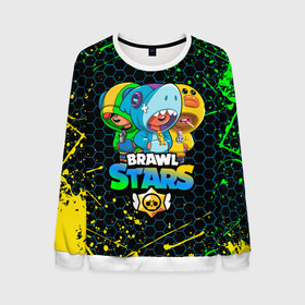 Мужской свитшот 3D с принтом BRAWL STARS LEON SKINS в городе Новоалтайск, 100% полиэстер с мягким внутренним слоем | круглый вырез горловины, мягкая резинка на манжетах и поясе, свободная посадка по фигуре | bibi | brawl stars | coach mike | crow | leon | leon shark | max | mecha crow | mr.p | phoenix | sally leon | spike | sprout | unicorn | virus 8 bit | werewolf | ворон | оборотень | пингвин