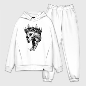 Мужской костюм хлопок OVERSIZE с принтом Fangs в городе Новоалтайск,  |  | crown | fangs | jaw | orbits | skull | teeth | елазницы | зубы | клыки | корона | оскал | пасть | череп