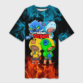 Платье-футболка 3D с принтом Brawl Stars Leon Quattro в городе Новоалтайск,  |  | brawl leon | brawl stars | leon | leon green | leon sally | leon shark | leon wolf | бравл старс | леон | леон акула | леон бравл | леон волк | леон салли
