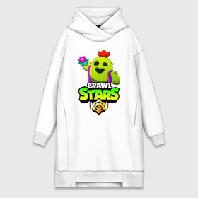 Платье-худи хлопок с принтом BRAWL STARS SPIKE | СПАЙК в городе Новоалтайск,  |  | bibi | brawl stars | coach mike | crow | leon | leon shark | max | mecha crow | mr.p | phoenix | sally leon | spike | sprout | unicorn | virus 8 bit | werewolf | ворон | оборотень | пингвин
