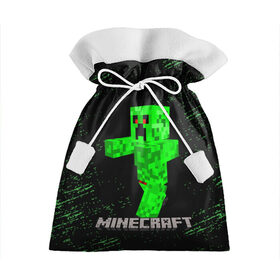 Подарочный 3D мешок с принтом MINECRAFT CREEPER в городе Новоалтайск, 100% полиэстер | Размер: 29*39 см | Тематика изображения на принте: creeper | game | minecraft | блоки | игра | квадраты | компьютерная игра | крипер | майнкрафт