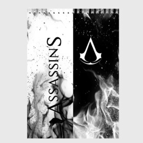 Скетчбук с принтом ASSASSIN`S CREED в городе Новоалтайск, 100% бумага
 | 48 листов, плотность листов — 100 г/м2, плотность картонной обложки — 250 г/м2. Листы скреплены сверху удобной пружинной спиралью | crow | slayer | valhalla | vikings | асасин | ассасин крид | ассассин | вальхалла | викинги | ворон | тамплиеры