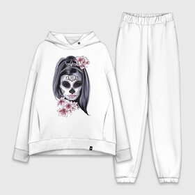 Женский костюм хлопок Oversize с принтом Санта Муэрте в городе Новоалтайск,  |  | santa muerte | арт | девушка | мистика | санта муэрте | тату