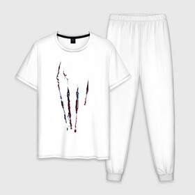 Мужская пижама хлопок с принтом Freddy Krueger в городе Новоалтайск, 100% хлопок | брюки и футболка прямого кроя, без карманов, на брюках мягкая резинка на поясе и по низу штанин
 | a nightmare on elm street | freddy krueger | vdzabma | фредди крюгер