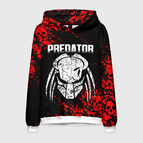 Мужская толстовка 3D с принтом PREDATOR в городе Новоалтайск, 100% полиэстер | двухслойный капюшон со шнурком для регулировки, мягкие манжеты на рукавах и по низу толстовки, спереди карман-кенгуру с мягким внутренним слоем. | aliens | avp | black | cinema | predator | кино | фильм хищник | фильмы | хищник | чёрный | чужой