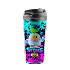 Термокружка-непроливайка с принтом Brawl Stars SPROUT. в городе Новоалтайск, внутренняя часть — пищевой пластик, наружная часть — прозрачный пластик, между ними — полиграфическая вставка с рисунком | объем — 350 мл, герметичная крышка | bibi | brawl stars | crow | leon | leon shark | max | mecha crow | mr.p | sally leon | shark | sprout | virus 8 bit | берли | биби | бравл старс | вирус 8 бит | ворон | леон | макс | мешх | спроут | сэли леон