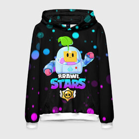 Мужская толстовка 3D с принтом Brawl Stars SPROUT в городе Новоалтайск, 100% полиэстер | двухслойный капюшон со шнурком для регулировки, мягкие манжеты на рукавах и по низу толстовки, спереди карман-кенгуру с мягким внутренним слоем. | bibi | brawl stars | crow | leon | leon shark | max | mecha crow | mr.p | sally leon | shark | sprout | virus 8 bit | берли | биби | бравл старс | вирус 8 бит | ворон | леон | макс | мешх | спроут | сэли леон