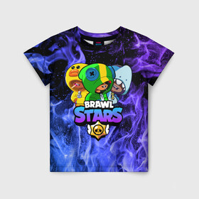 Детская футболка 3D с принтом BRAWL STARS TRIO в городе Новоалтайск, 100% гипоаллергенный полиэфир | прямой крой, круглый вырез горловины, длина до линии бедер, чуть спущенное плечо, ткань немного тянется | 8 bit | 8 бит | bibi | brawl | brawl stars | crow | leon | spike | sprout | stars | бравл | бравл старс | браво старс | игра | компьютерная | кров | леон | онлайн | старс