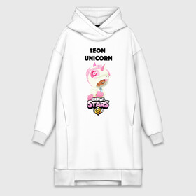 Платье-худи хлопок с принтом BRAWL STARS LEON UNICORN. в городе Новоалтайск,  |  | 8 bit | brawl stars | coach mike | crow | leon shark | leon unicorn | max | mr.p | sally leon | shark | sprout | werewolf leon | берли | бравл старс | ворон | макс | оборотень | спроут