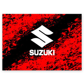 Поздравительная открытка с принтом SUZUKI (1) в городе Новоалтайск, 100% бумага | плотность бумаги 280 г/м2, матовая, на обратной стороне линовка и место для марки
 | suzuki | авто | автомобиль | сузуки