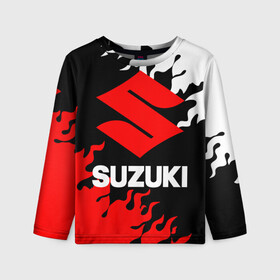 Детский лонгслив 3D с принтом SUZUKI (2) в городе Новоалтайск, 100% полиэстер | длинные рукава, круглый вырез горловины, полуприлегающий силуэт
 | suzuki | авто | автомобиль | сузуки