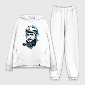 Женский костюм хлопок Oversize с принтом Капитан в городе Новоалтайск,  |  | captain | fashion | ocean | sail | sailor | sea | ship | style | travel | water | yacht | вода | капитан | корабль | матрос | мода | море | океан | парус | путешествие | свобода | солнце | стиль | яхта