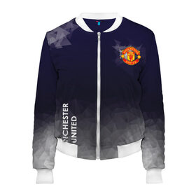 Женский бомбер 3D с принтом Manchester United в городе Новоалтайск, 100% полиэстер | застегивается на молнию, по бокам два кармана без застежек, мягкие манжеты, по низу бомбера и на воротнике — эластичная резинка | atletico | barcelona | borussia | chelsea | cristiano | football | juventus | manchester city | manchester united | messi | real madrid | ronaldo | sport | спорт | футбол