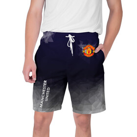 Мужские шорты 3D с принтом Manchester United в городе Новоалтайск,  полиэстер 100% | прямой крой, два кармана без застежек по бокам. Мягкая трикотажная резинка на поясе, внутри которой широкие завязки. Длина чуть выше колен | Тематика изображения на принте: atletico | barcelona | borussia | chelsea | cristiano | football | juventus | manchester city | manchester united | messi | real madrid | ronaldo | sport | спорт | футбол