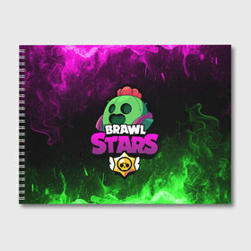 Альбом для рисования с принтом Spike BRAWL STARS в городе Новоалтайск, 100% бумага
 | матовая бумага, плотность 200 мг. | Тематика изображения на принте: brawl stars spike | spike | бравл старс спайк | бравлер | кактус | спайк