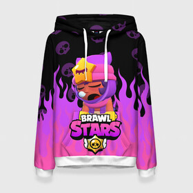 Женская толстовка 3D с принтом Sandy BRAWL STARS в городе Новоалтайск, 100% полиэстер  | двухслойный капюшон со шнурком для регулировки, мягкие манжеты на рукавах и по низу толстовки, спереди карман-кенгуру с мягким внутренним слоем. | brawl stars | brawl stars sandy | legendary brawler | leon | leon shark | sandy | shark | stars | акула | бравл стар сэнди | леон акула | сенди | сэнди