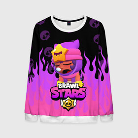 Мужской свитшот 3D с принтом Sandy BRAWL STARS в городе Новоалтайск, 100% полиэстер с мягким внутренним слоем | круглый вырез горловины, мягкая резинка на манжетах и поясе, свободная посадка по фигуре | brawl stars | brawl stars sandy | legendary brawler | leon | leon shark | sandy | shark | stars | акула | бравл стар сэнди | леон акула | сенди | сэнди
