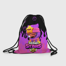 Рюкзак-мешок 3D с принтом Sandy BRAWL STARS в городе Новоалтайск, 100% полиэстер | плотность ткани — 200 г/м2, размер — 35 х 45 см; лямки — толстые шнурки, застежка на шнуровке, без карманов и подкладки | brawl stars | brawl stars sandy | legendary brawler | leon | leon shark | sandy | shark | stars | акула | бравл стар сэнди | леон акула | сенди | сэнди