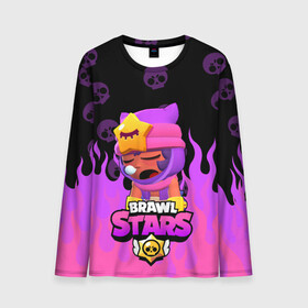 Мужской лонгслив 3D с принтом Sandy BRAWL STARS в городе Новоалтайск, 100% полиэстер | длинные рукава, круглый вырез горловины, полуприлегающий силуэт | Тематика изображения на принте: brawl stars | brawl stars sandy | legendary brawler | leon | leon shark | sandy | shark | stars | акула | бравл стар сэнди | леон акула | сенди | сэнди