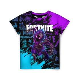 Детская футболка 3D с принтом FORTNITE RAVEN в городе Новоалтайск, 100% гипоаллергенный полиэфир | прямой крой, круглый вырез горловины, длина до линии бедер, чуть спущенное плечо, ткань немного тянется | fortnite | fortnite 2 | fortnite x маршмелло | ikonik | marshmello | ninja | ninja streamer | raven | travis scott | ворон | иконик | ниндзя | пили | рейвен | трэвис скотт | фортнайт