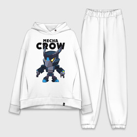 Женский костюм хлопок Oversize с принтом B.S. MECHA CROW в городе Новоалтайск,  |  | bibi | brawl stars | coach mike | crow | leon | leon shark | max | mecha crow | mr.p | phoenix | sally leon | spike | sprout | tara | unicorn | virus 8 bit | werewolf | ворон | оборотень