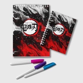 Блокнот с принтом KIMETSU NO YAIBA в городе Новоалтайск, 100% бумага | 48 листов, плотность листов — 60 г/м2, плотность картонной обложки — 250 г/м2. Листы скреплены удобной пружинной спиралью. Цвет линий — светло-серый
 | Тематика изображения на принте: demon slayer | kimetsu no yaiba | nezuko | shinobu | slayer | tanjiro | zenitsu | гию томиока | зенитцу | иноске хашибира | клинок рассекающий демонов | незуко | танджиро | шинобу кочо