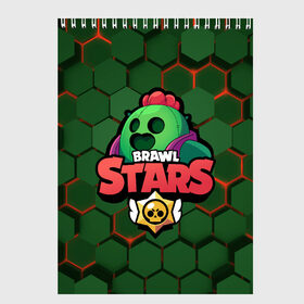 Скетчбук с принтом Brawl Stars Spike в городе Новоалтайск, 100% бумага
 | 48 листов, плотность листов — 100 г/м2, плотность картонной обложки — 250 г/м2. Листы скреплены сверху удобной пружинной спиралью | Тематика изображения на принте: brawl | brawl stars | spike | бравл | бравл кактус | бравл спайк | бравл старс | кактус | спайк | спайк бра
