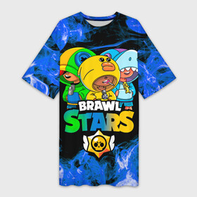Платье-футболка 3D с принтом Brawl Stars Leon Trio в городе Новоалтайск,  |  | brawl stars | brawl stars leon | leon | leon green | leon sally | leon shark | бравл старс | леон | леон акула | леон огонь | леон салли | леон старс