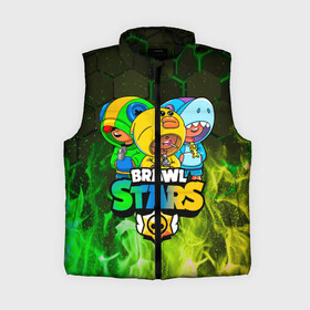 Женский жилет утепленный 3D с принтом Brawl Stars Leon Trio в городе Новоалтайск,  |  | brawl stars | brawl stars leon | leon | leon green | leon sally | leon shark | бравл старс | леон | леон акула | леон огонь | леон салли | леон старс