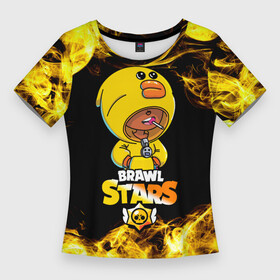Женская футболка 3D Slim с принтом Leon Sally в городе Новоалтайск,  |  | brawl stars | brawl stars leon | brawl stars leon sally | leon | leon sally | sally | бравл старс леон салли | желтый скин | леон | леон sally | леон в костюме | леон салли | салли