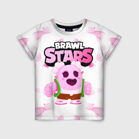 Детская футболка 3D с принтом Sakura Spike Brawl Stars в городе Новоалтайск, 100% гипоаллергенный полиэфир | прямой крой, круглый вырез горловины, длина до линии бедер, чуть спущенное плечо, ткань немного тянется | brawl | brawl stars | sakura spike | spike | бравл | бравл кактус | бравл старс | кактус | сакура спайк | спайк | спайк бравл старс