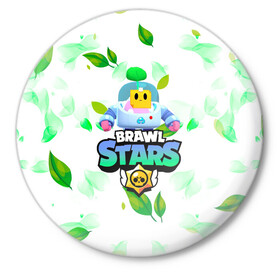 Значок с принтом Sprout Brawl Stars в городе Новоалтайск,  металл | круглая форма, металлическая застежка в виде булавки | brawl | brawl stars | sprout | бравл | бравл старс | росток | спраут | спраут brawl stars | спроут