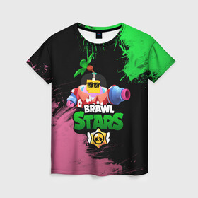 Женская футболка 3D с принтом СПРУТ BRAWL STARS в городе Новоалтайск, 100% полиэфир ( синтетическое хлопкоподобное полотно) | прямой крой, круглый вырез горловины, длина до линии бедер | brawl | brawl stars | brawl stars sprout | clash | sprout | tropical sprout | бравл старс | игра | мобильные игры | спраут | тропический спрут