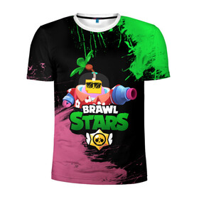 Мужская футболка 3D спортивная с принтом СПРУТ BRAWL STARS в городе Новоалтайск, 100% полиэстер с улучшенными характеристиками | приталенный силуэт, круглая горловина, широкие плечи, сужается к линии бедра | brawl | brawl stars | brawl stars sprout | clash | sprout | tropical sprout | бравл старс | игра | мобильные игры | спраут | тропический спрут