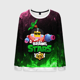 Мужской свитшот 3D с принтом СПРАУТ BRAWL STARS в городе Новоалтайск, 100% полиэстер с мягким внутренним слоем | круглый вырез горловины, мягкая резинка на манжетах и поясе, свободная посадка по фигуре | brawl | brawl stars | brawl stars sprout | clash | sprout | tropical sprout | бравл старс | игра | мобильные игры | спраут | тропический спрут