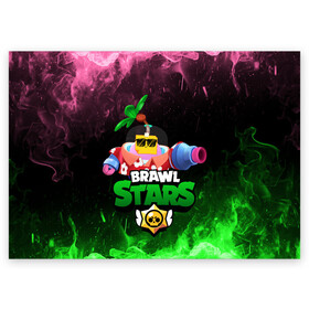 Поздравительная открытка с принтом СПРАУТ BRAWL STARS в городе Новоалтайск, 100% бумага | плотность бумаги 280 г/м2, матовая, на обратной стороне линовка и место для марки
 | Тематика изображения на принте: brawl | brawl stars | brawl stars sprout | clash | sprout | tropical sprout | бравл старс | игра | мобильные игры | спраут | тропический спрут