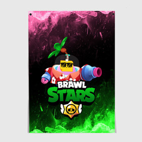 Постер с принтом СПРАУТ BRAWL STARS в городе Новоалтайск, 100% бумага
 | бумага, плотность 150 мг. Матовая, но за счет высокого коэффициента гладкости имеет небольшой блеск и дает на свету блики, но в отличии от глянцевой бумаги не покрыта лаком | brawl | brawl stars | brawl stars sprout | clash | sprout | tropical sprout | бравл старс | игра | мобильные игры | спраут | тропический спрут