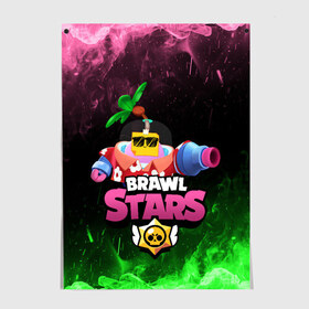 Постер с принтом СПРАУТ BRAWL STARS в городе Новоалтайск, 100% бумага
 | бумага, плотность 150 мг. Матовая, но за счет высокого коэффициента гладкости имеет небольшой блеск и дает на свету блики, но в отличии от глянцевой бумаги не покрыта лаком | brawl | brawl stars | brawl stars sprout | clash | sprout | tropical sprout | бравл старс | игра | мобильные игры | спраут | тропический спрут