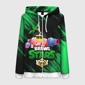 Женская толстовка 3D на молнии с принтом SPROUT BRAWL STARS в городе Новоалтайск, 100% полиэстер | длина до линии бедра, манжеты и пояс оформлены мягкой тканевой резинкой, двухслойный капюшон со шнурком для регулировки, спереди молния, по бокам два кармана | brawl | brawl stars | brawl stars sprout | clash | sprout | tropical sprout | бравл старс | игра | мобильные игры | спраут | тропический спрут