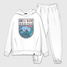 Мужской костюм хлопок OVERSIZE с принтом Vaporwave Kanagawa в городе Новоалтайск,  |  | great wave off kanagawa | kanagawa | palms | retrowave | summer | vaporwave | большая волна | вейпорвейв | иероглифы | канагава | канагавы | кандзи | лето | пальмы | паровая волна | ретровейв