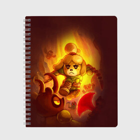 Тетрадь с принтом ANIMAL CROSSING x DOOM ETERNAL в городе Новоалтайск, 100% бумага | 48 листов, плотность листов — 60 г/м2, плотность картонной обложки — 250 г/м2. Листы скреплены сбоку удобной пружинной спиралью. Уголки страниц и обложки скругленные. Цвет линий — светло-серый
 | animal | crossing | doom | eternal | horizons | isabelle | new | nintendo | дум | дуум | изабель | кросинг | кроссинг | мем | мемы | нинтендо | нью | прикол | приколы | хорайзон | энимал | этернал | этэрнал