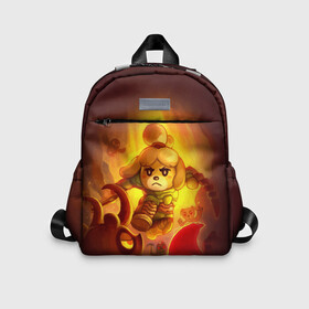 Детский рюкзак 3D с принтом ANIMAL CROSSING x DOOM ETERNAL в городе Новоалтайск, 100% полиэстер | лямки с регулируемой длиной, сверху петелька, чтобы рюкзак можно было повесить на вешалку. Основное отделение закрывается на молнию, как и внешний карман. Внутри дополнительный карман. По бокам два дополнительных кармашка | Тематика изображения на принте: animal | crossing | doom | eternal | horizons | isabelle | new | nintendo | дум | дуум | изабель | кросинг | кроссинг | мем | мемы | нинтендо | нью | прикол | приколы | хорайзон | энимал | этернал | этэрнал